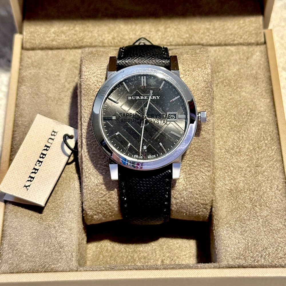 Brand New Men’s Burberry Wrist Watch with tags, box and manual